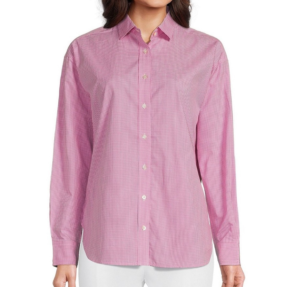 J.McLaughlin Finn Poplin Gingham Print Long Sleeve Button down  Shirt